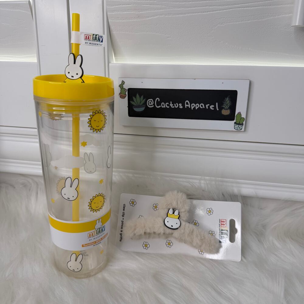 New Miffy by Magenta 18 oz Tumbler And Miffy Hair Clip Set